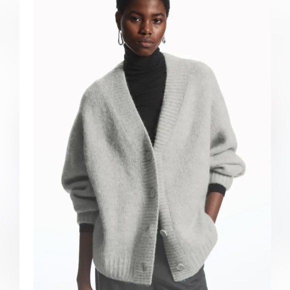 COS Light Gray Alpaca Cardigan - Picture 1 of 4
